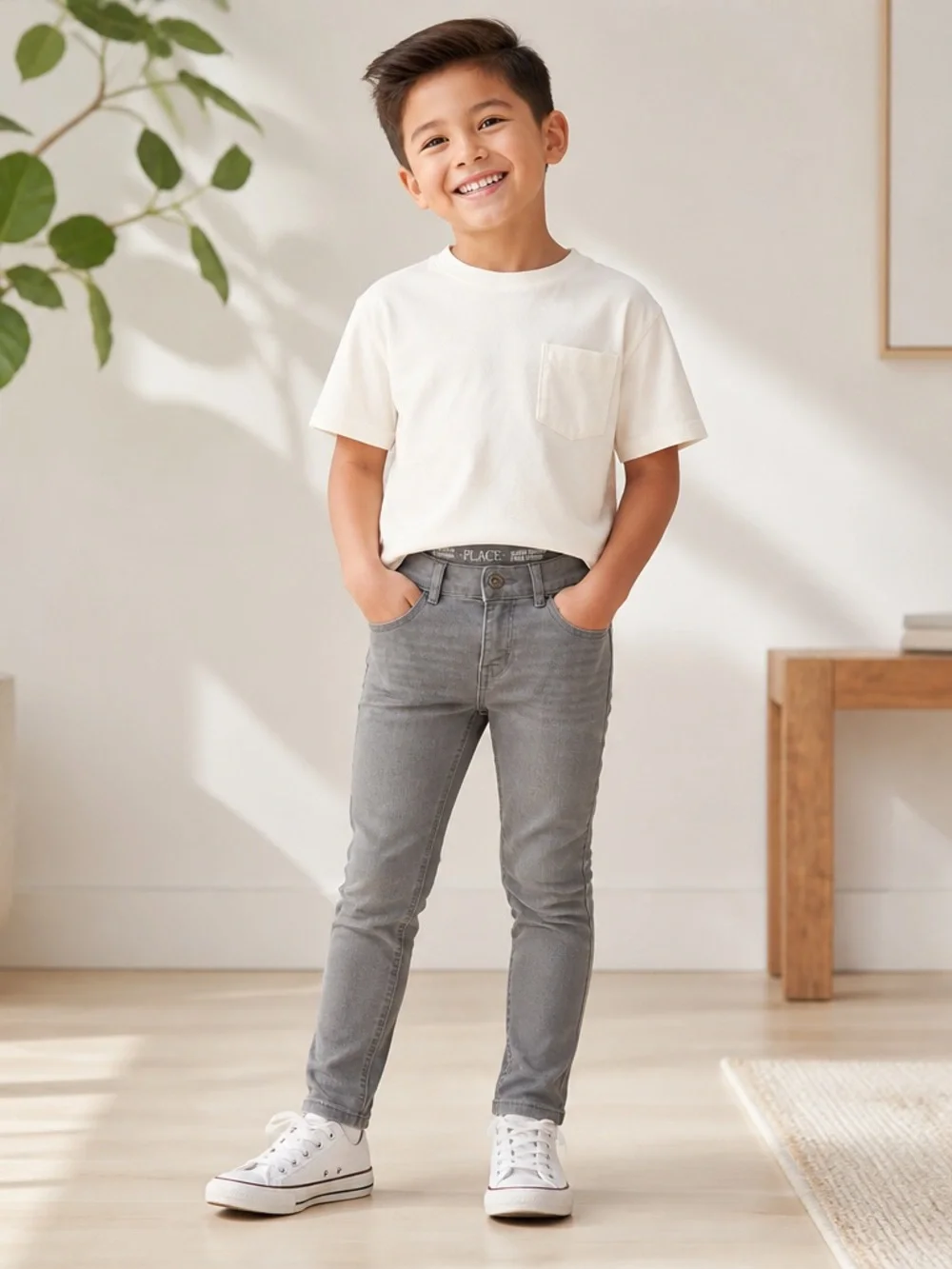 The Children's Place Boys Gray Slim Jeans